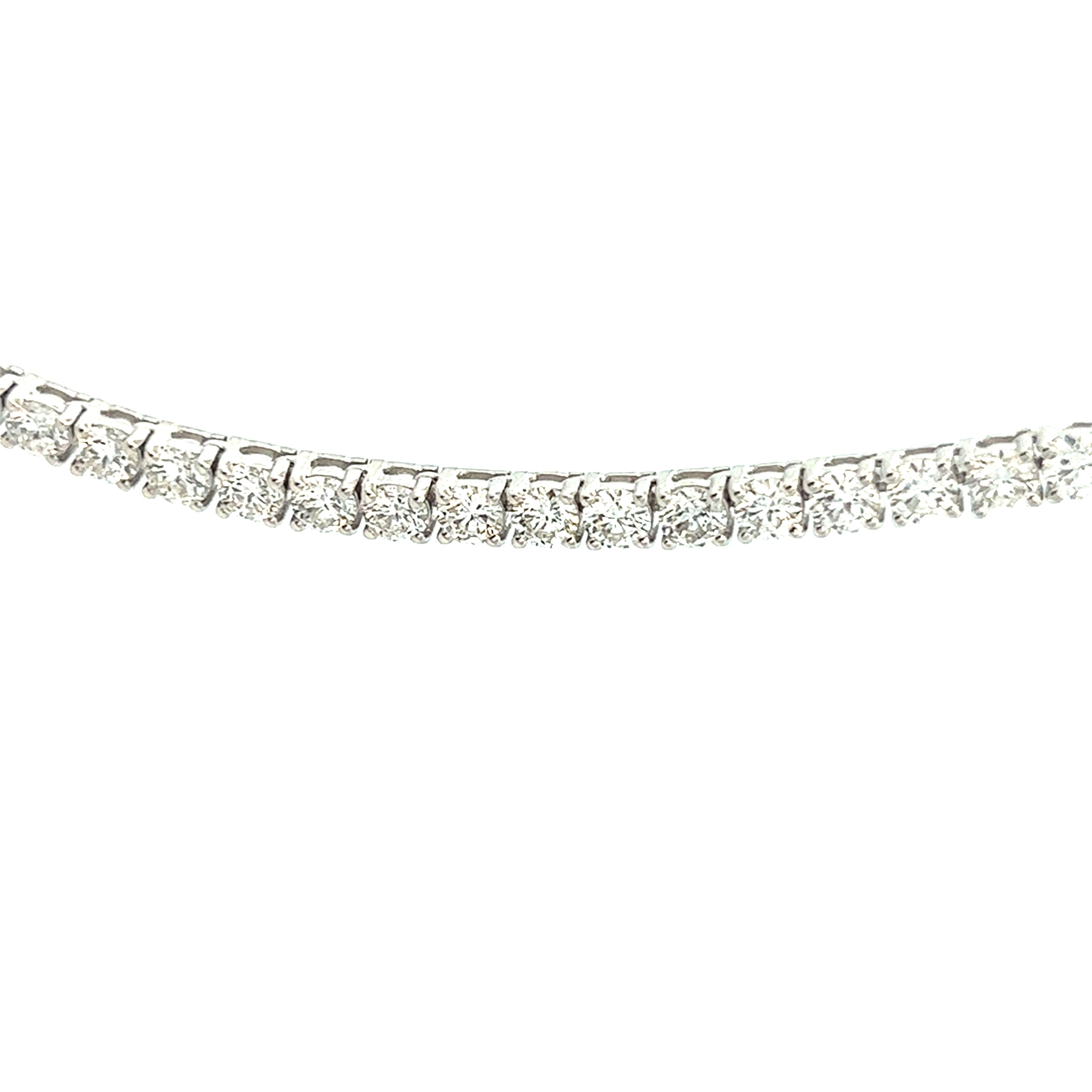 12 ct Round Diamond Graduated Tennis Necklace 3 Prong, 16 Inch - Necklaces